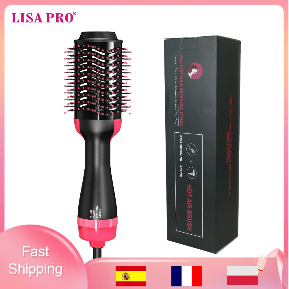 Lisa Pro 2 в 1 одношаговая щетка для сушки волос расческа с горячим воздухом модная