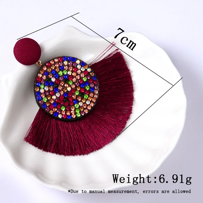 

new Boho Tassel Vintage Statement Drop Earrings For Women Blue Red Yellow Big Dangle Fringe Indian Ear Rings 2019 Jewelry gift