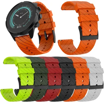

30# Sports Soft Silicone Replacement Band Strap For Suunto 9/9 Baro Watch Adjustable Solid Color Strap Smartwatch Accessories