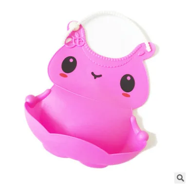 Bunny Eating Pocket Imitation Silicone Three-dimensional Baby Bib Waterproof Plastic Bib Saliva Towel Soft