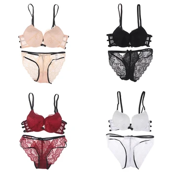 

Women Lace Bra Sets Seamless Underwear Backless Vest Sexy Panties Padded Bralette Lingerie Ultrathin Briefs Female Intimates