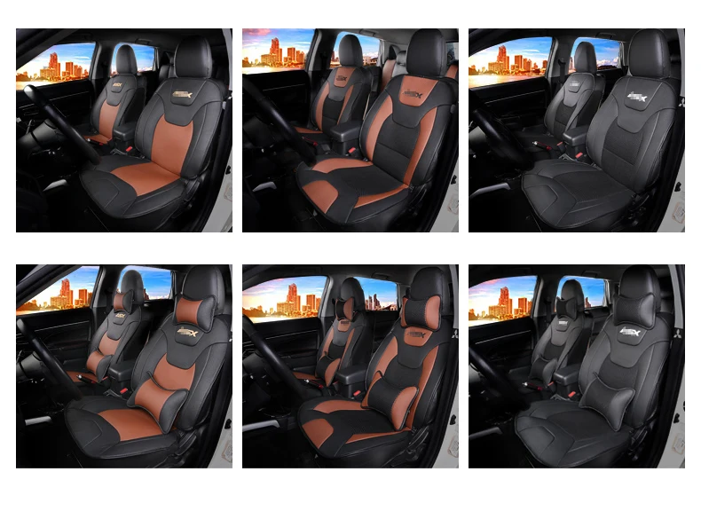 Lsrtw2017 кожаные чехлы для подушек для Mitsubishi Outlander Sport Asx RVR 2011- аксессуары для интерьера