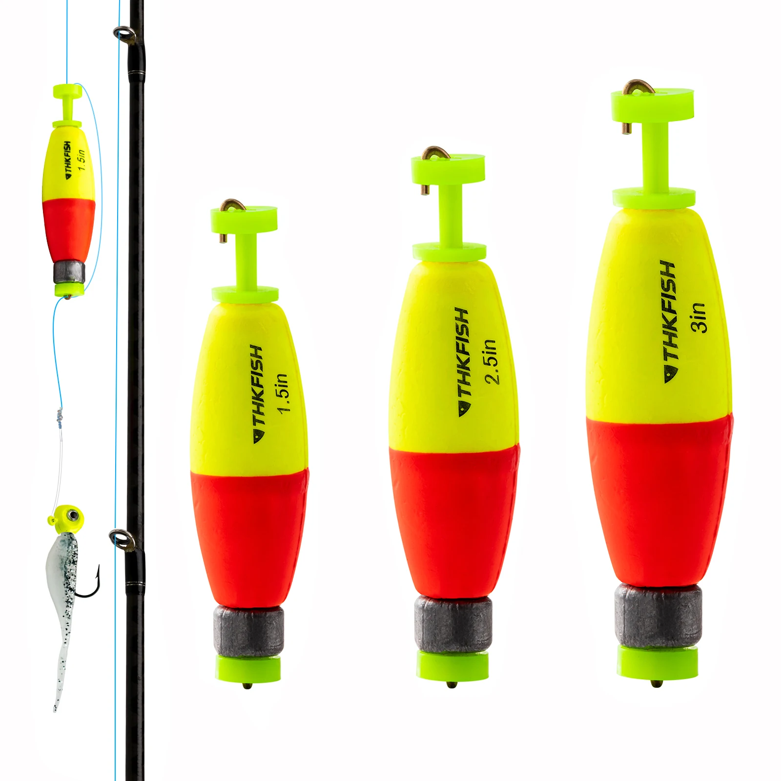 3pcs Weighted Fishing Bobbers EVA Foam Fishing Floats Buoys With 2.5g Lead Sinker Freshwater Fishings Slip Bobber For Carp Bass fishing tackle fishing float fishing floats fishing bobber