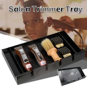 

Professional Barbershop Accesories Hair Clipper Tray Non-Slip Salon Storage Box with 4 Slots Hair Clipper Brackets Hairdresser