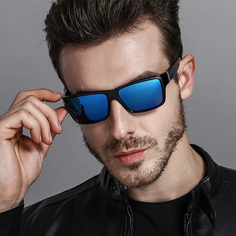 

FEISHINI Mirror TR90 Sun Glasses Polaroid Man UV400 High Quality Plastic Titanium Square Sunglasses Men Polarized For Driving