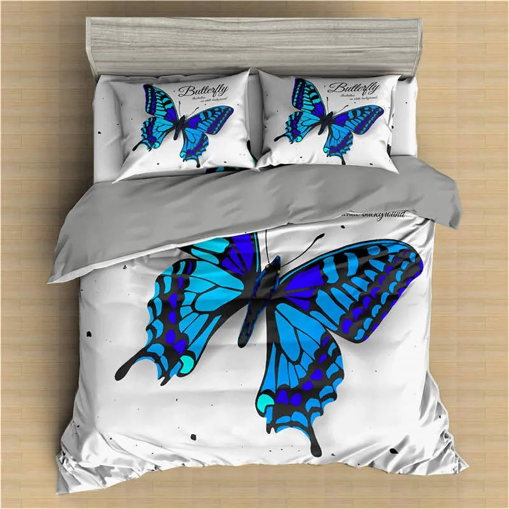 Boniu 3D бабочка печатных постельное белье набор домашнее одеяло из текстиля королева король размер пододеяльник набор с наволочкой постельное белье
