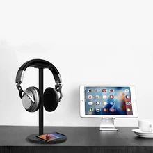 Wireless Charging Headset Stand Headphone Holder Aluminum Stand Wireless Charger for Samsung Galaxy