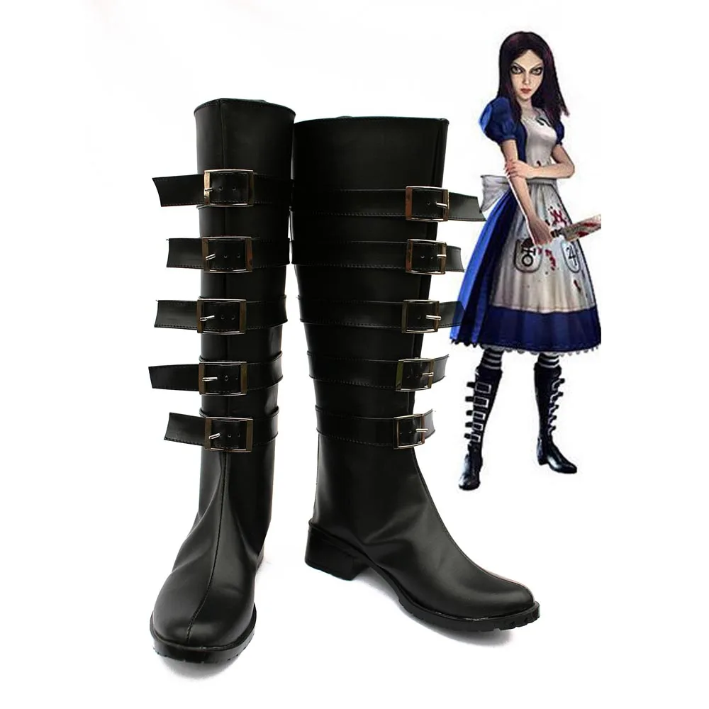 Alice madry Returns Botas de Cosplay para adultos, botas negras para fiesta  de Halloween y Navidad, unisex|zapatos| - AliExpress