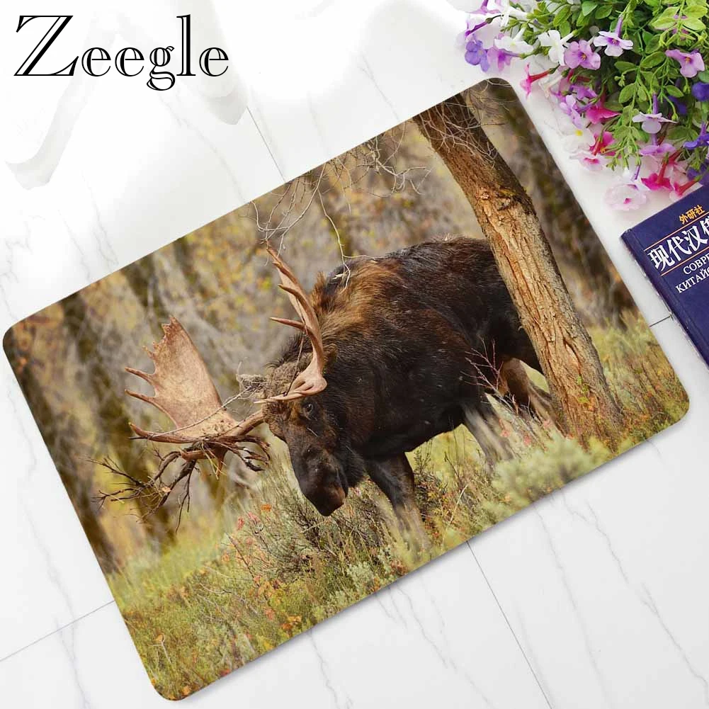 Zeegle Rubber Floor Mat Doormat Non-slip Kitchen Carpet 3D Printed Outdoor Mat Absorbent Indoor Rug Foot Mat Soft Hallway Rug