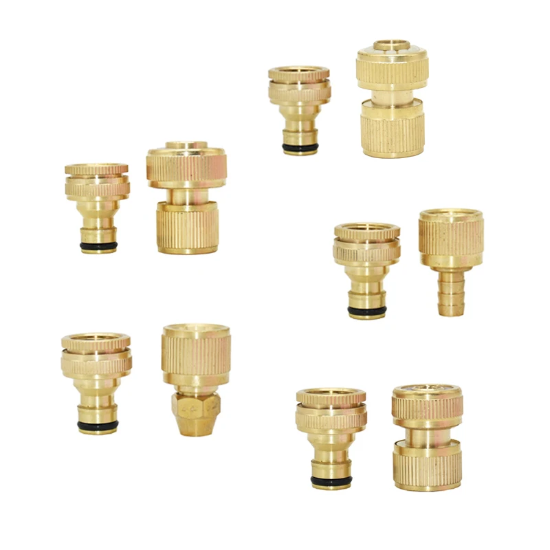 Brass 1/2" To 3/4 3/8 Thread Connector Male 1/2 3/4 3/8 Female Hose Repair Copper Fittings For Tap Shower Faucet Adapter 1pcs