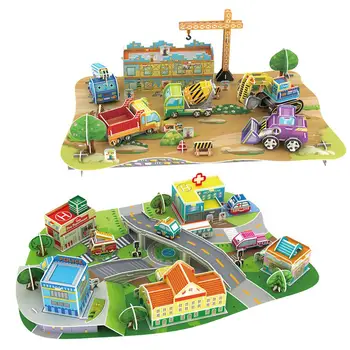 

3D Three-dimensional Paper Engineering City Miniature Puzzle Educational DIY Toy Gift for Children Adult
