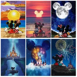 Peinture de diamants thème dessin animé Disney Mickey Minnie, ensemble de broderie 5D, pour bricolage, perceuse complète, cadeau, mosaïque, décoration de maison 