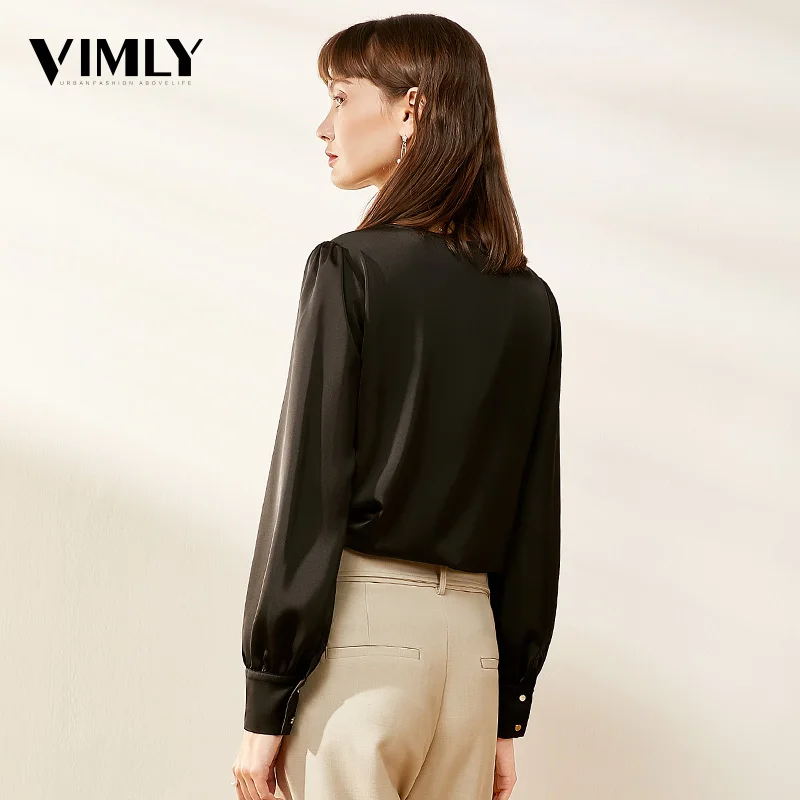 Vimly Offce женская шифоновая блузка с v образным вырезом рубашки женские элегантные
