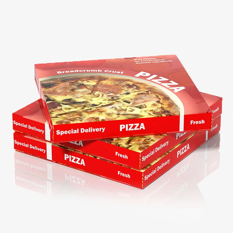 Wholesale High Quality Cheap Custom Logo 30x30 25 33 cm 40 cm Portable Reusable Corrugated Delivery Pizza Box 6