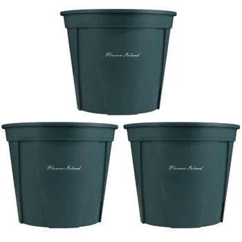 

3Pcs Root Control Flowerpot Plastic Planter Breathable Flower Pot Holder for Chinese Rose Clematis Flowers Vegetable (Army Green
