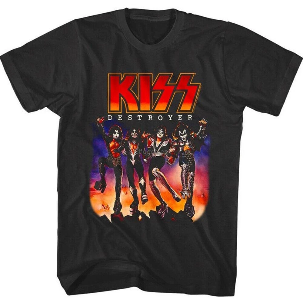 Мужская футболка с обложкой альбома Kiss Destroyer NYC рок-группа концерт турне