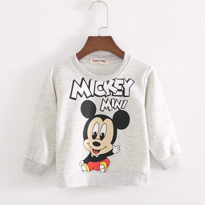 Детский хлопковый свитер с Микки Маусом; футболка с длинными рукавами; осенний свитер с рисунком для мальчиков и девочек; детская рубашка с Минни Маус - Цвет: 4