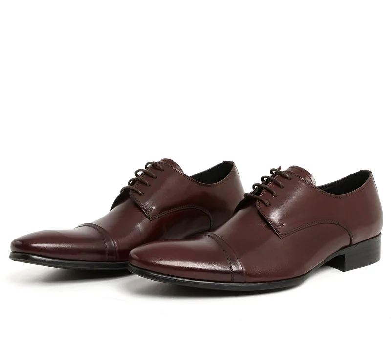 

Leather Shoes Men's Lace-up Cowhide Formal Wear Work Wear Cowhide Shoes Wedding Wear