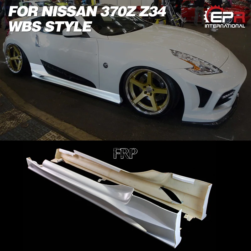 Для Nissan 2009 на 370Z Z34 WBS стильное стекловолокно боковая юбка FRP дверь из стекловолокна Накладка на порог набор настройки сплиттерная губа Дрифт комплект