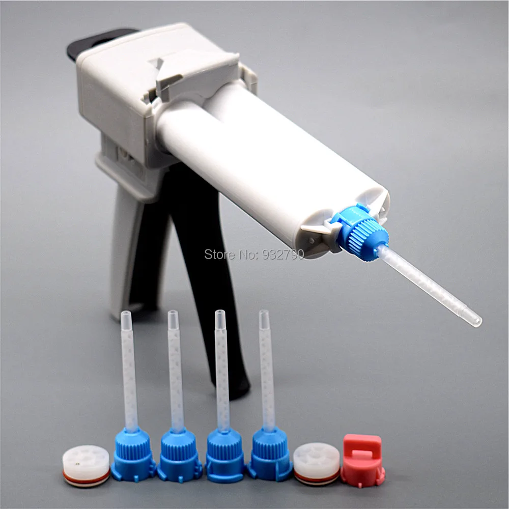 

50ml 1:1 2:1 Dispensing Gun Epoxy Glue Gun Dispenser + 50ml 1:1 AB Glue Adhesive Cartridges + 5pcs 1:1 AB Glue Mixing Nozzle