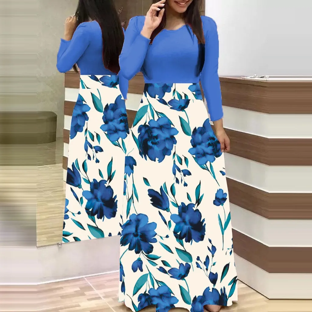 Robe hiver femme женское платье с длинным рукавом с цветочным принтом Boho длинное зимнее платье для девушек Повседневное платье vestidos ropa mujer sukienki