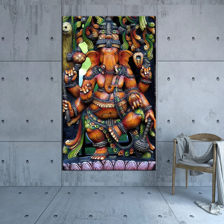 

Large size Print Oil Painting Wall painting Hindu God Gannesa arts Decorative Wall Art Picture For Living Room painting No Frame