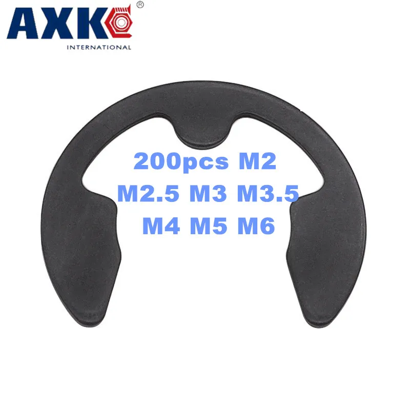 AXK 200 шт. M2 M2.5 M3 M3.5 M4 M5 M6 фиксатор мешка E-Clip раздельная шайба Стопорная Пряжка из углеродистой стали стопорные шайбы