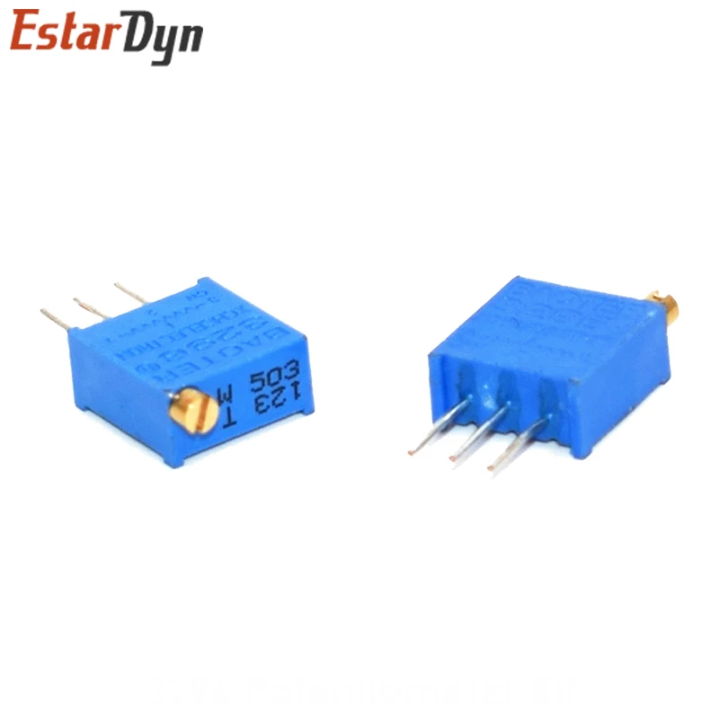 Multiturn Potentiometer 10PCS 3296 potentiometer Kit High Precision 3296W Variable Resistor 100R -1M 200R 500R 1k 2k 5K 10K 20K 50K 100K 200k 500k