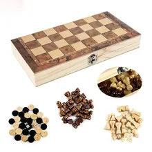 Tabuleiro de xadrez de madeira e peças de xadrez de madeira para paly para presente jogo de xadrez de madeira xadrez xadrez xadrez xadrez 3 em 1 conjunto de xadrez de madeira