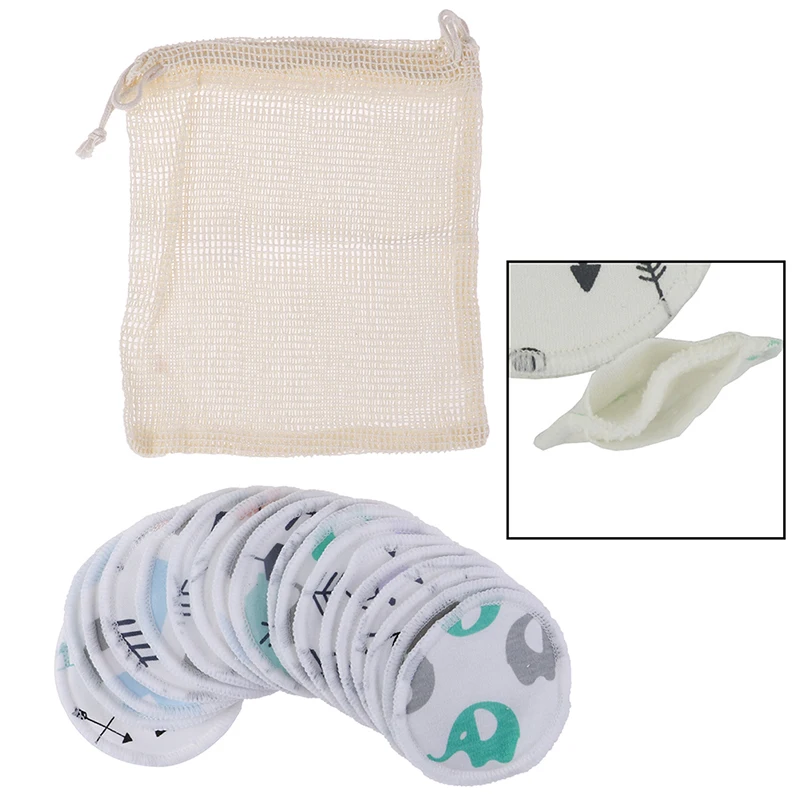 6/12PCS Reusable Cotton Pad Make Up Facial Remover Double Layer Wipe Pads Nail Art Cleaning Pads Washable With Laundry Bag Hot