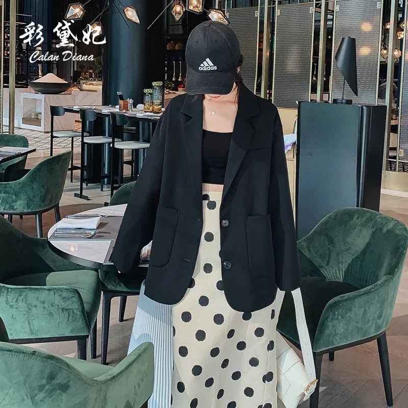

2019 Autumn New Style Korean-style WOMEN'S Top Casual Loose-Fit Slimming Suit Versatile Long Sleeve Small Suit Coat Women's
