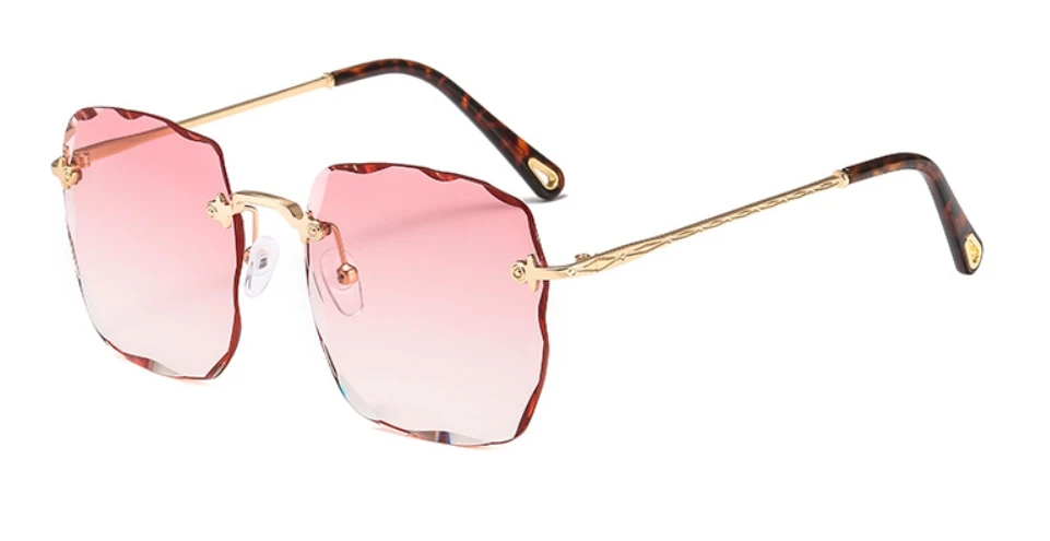 46188 безрамные обрезные Квадратные Солнцезащитные очки для мужчин и женщин модные UV400 очки