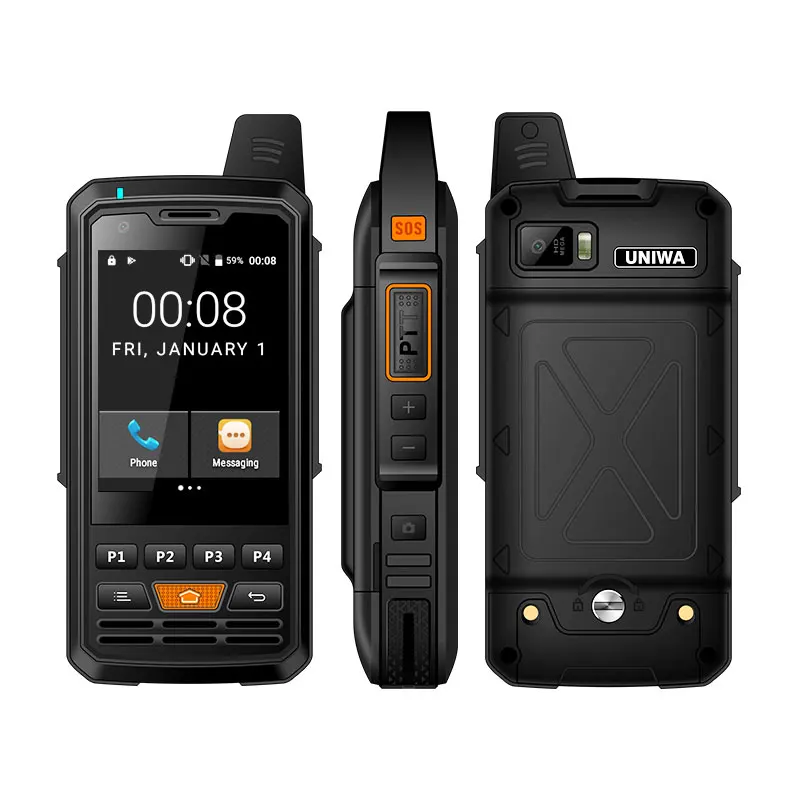 UNIWA Alps F50 Android смартфон 2G/3g/4G Zello Walkie Talkie мобильные телефоны четырехъядерный MTK6735 1 Гб+ 8 Гб rom одиночный режим ожидания - Цвет: Black