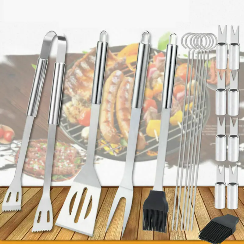 ELOS-20Pcs инструменты для барбекю, барбекю, набор инструментов для гриля из нержавеющей стали, набор инструментов для гриля, принадлежности для барбекю, набор с сумкой