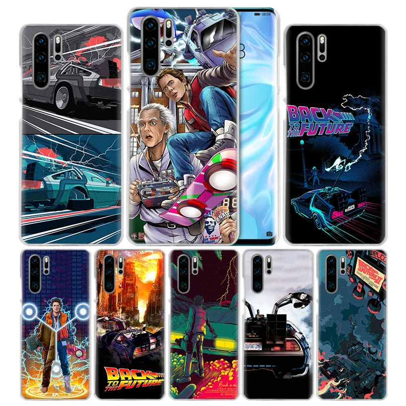 

Hard PC Case Cover For Huawei P30 P20 P10 Mate 30 20 10 Nova 5 5i Pro Lite P Smart Z Plus 2019 Back to the Future DeLorean Time