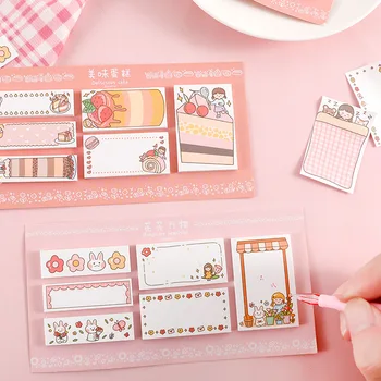 

Kawaii combination post-it note Macrili small fresh cartoon hand account message note N times cute memo pad planner stickers