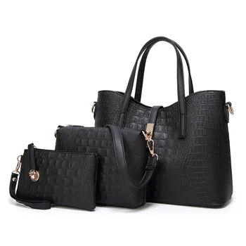 

2020 New Women's Bag European and American Fashion Trend Women's Shoulder Bag Crocodile Handbag Three-Piece Mother Bag