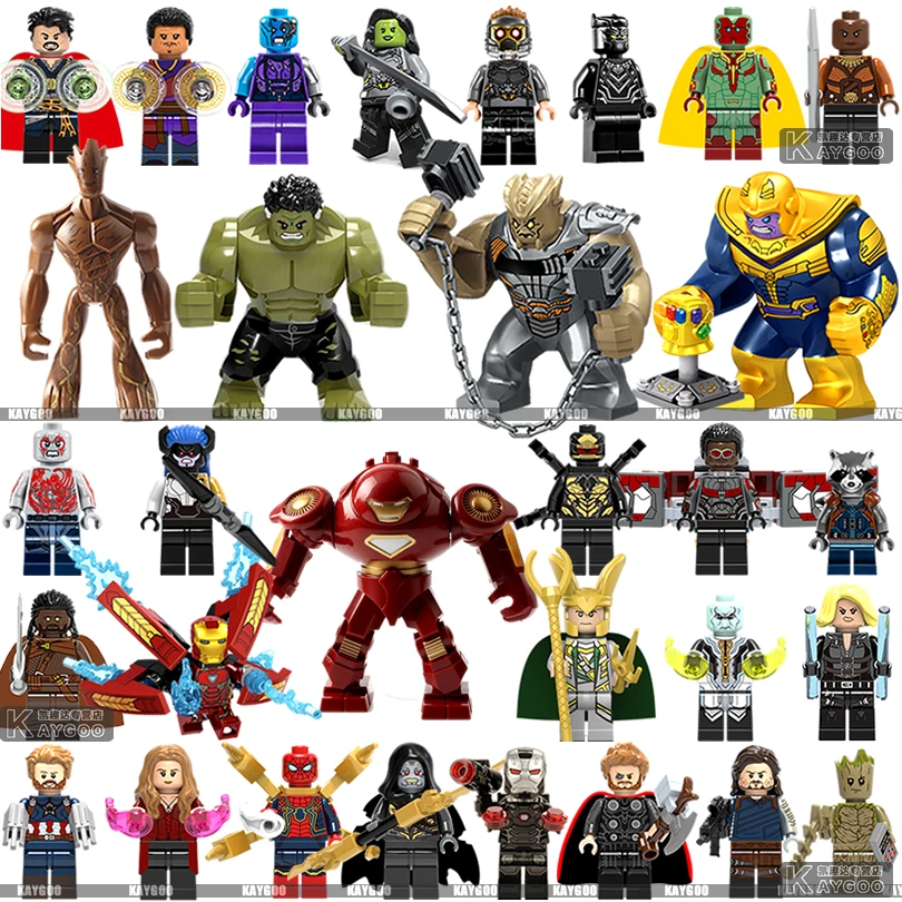 Legoings Супер герои Marvel Бесконечность войны танос стражи Галактики паук Железный
