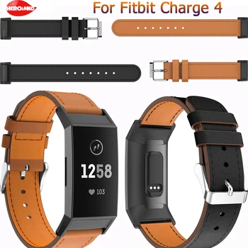 

For Fitbit Charge 4 watchBands luxury Leather Straps Band Interchangeable Smart Fitness Watch Band With Stainless Frame Charge 4