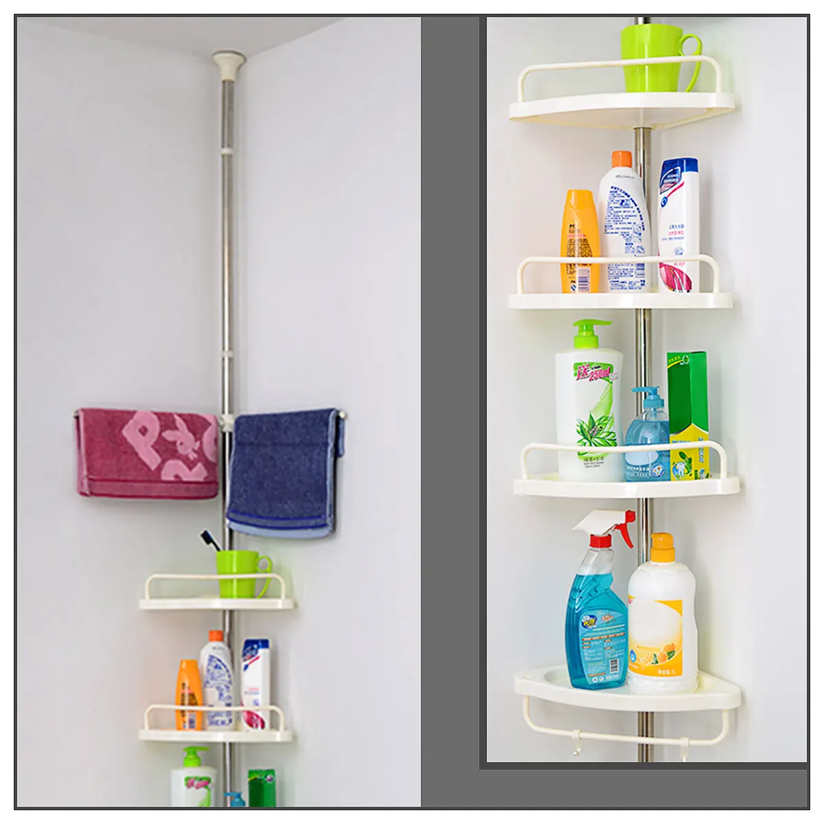 

Hot New Bathroom Wall Corner Storage Rack Holder Shelf Triangular Rack Organizer Shampoo Soap Cosmetics Basket Stand Folding NO