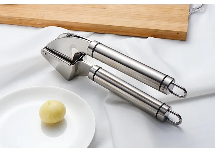 Full Body 304 Stainless Steel Garlic Press Cross Border Network Operators Sales Thick Company Gift Kitchen Tools Customizable