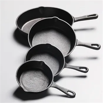 Skillet Frying Pan Cast Iron Pan 16cm 20cm 26cm Non-Stick Pancake Pan gas stove Wok Pan Home Garden Cast Iron Cauldron Egg Pan