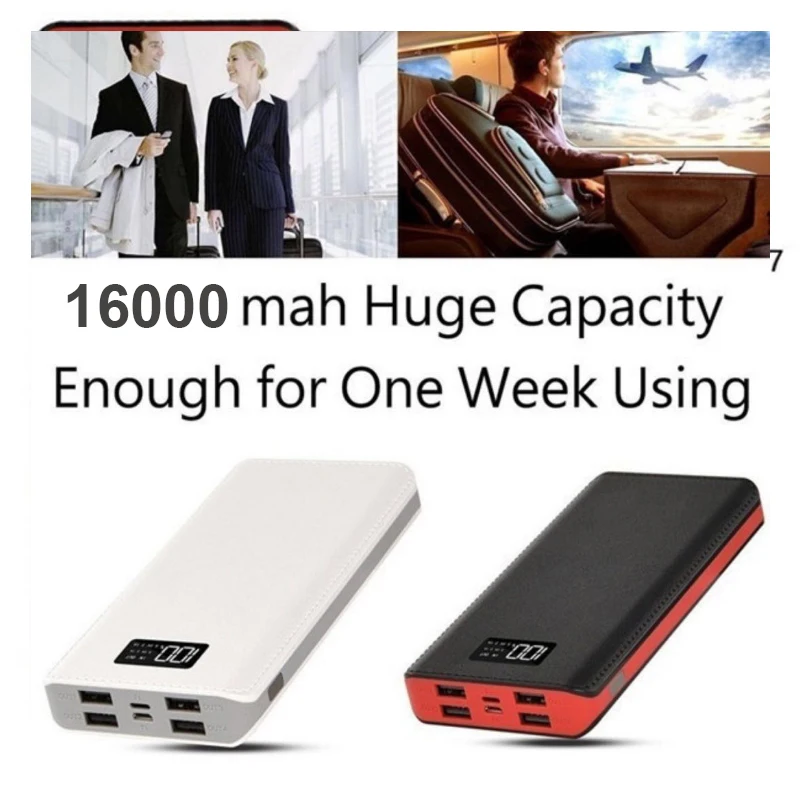 16000 мАч power bank для iPhone samsung huawei Xiaomi Внешняя батарея 2.1A MAX Быстрая зарядка 4 USB выходное зарядное устройство power bank