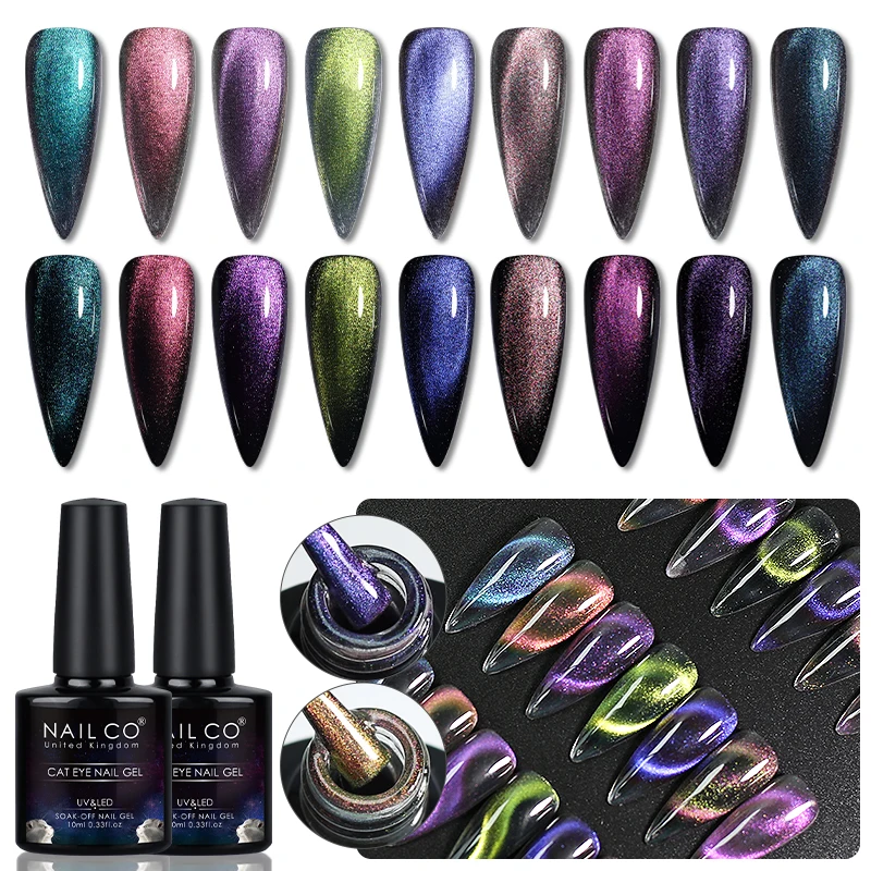 

Гель-лак NAILCO 9D SPAR «кошачий глаз» для ногтей, магнитный лак для ногтей, растворимый цветной, 10 мл