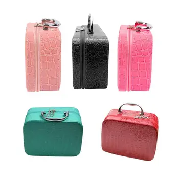 

Mini Solid Color Handbag Mirror Multifunction Women Zipper Make Up Bath Organizer Storage Pouch Toiletry Wash Beaut Kit