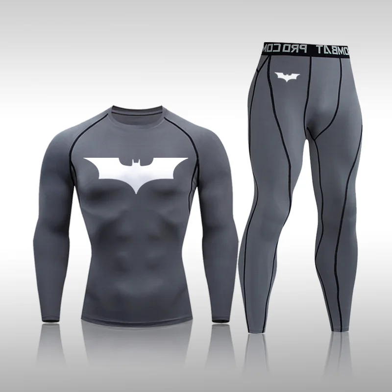 

Men Compression Underwear Base Layer Sports Fitness Exercise Quick-Drying Clothes Running Batman Tights Suit Rashguard Male