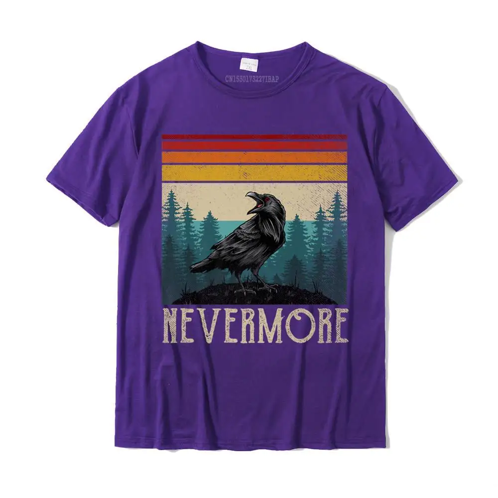 Normal 100% Cotton Tops T Shirt for Men Design T Shirts Design Hot Sale O Neck Sweatshirts Short Sleeve Wholesale Vintage Nevermore Shirt Edgar Allan Poe The Raven Premium T-Shirt__MZ14921 purple