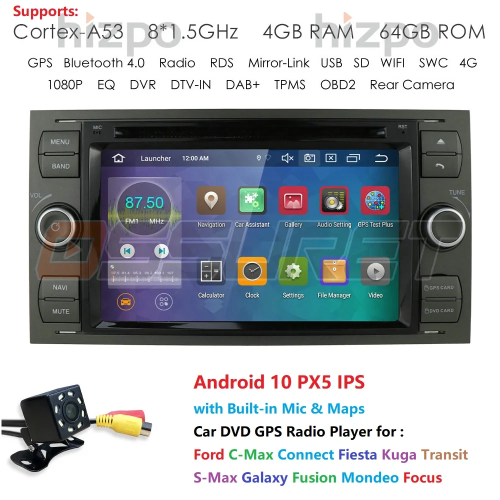 IPS Android 10 Octa 8 Core 4G + 64G In Dash Auto DVD Player Für Ford Mondeo Fokus transit C-MAX GPS Navi Radio Unterstützung 4G LTE BT PC IPS Android 10 Octa 8 Core 4G + 64G In Dash Auto DVD Player Für Ford Mondeo Fokus transit C-MAX GPS Navi Radio Unterstützung 4G LTE BT PC