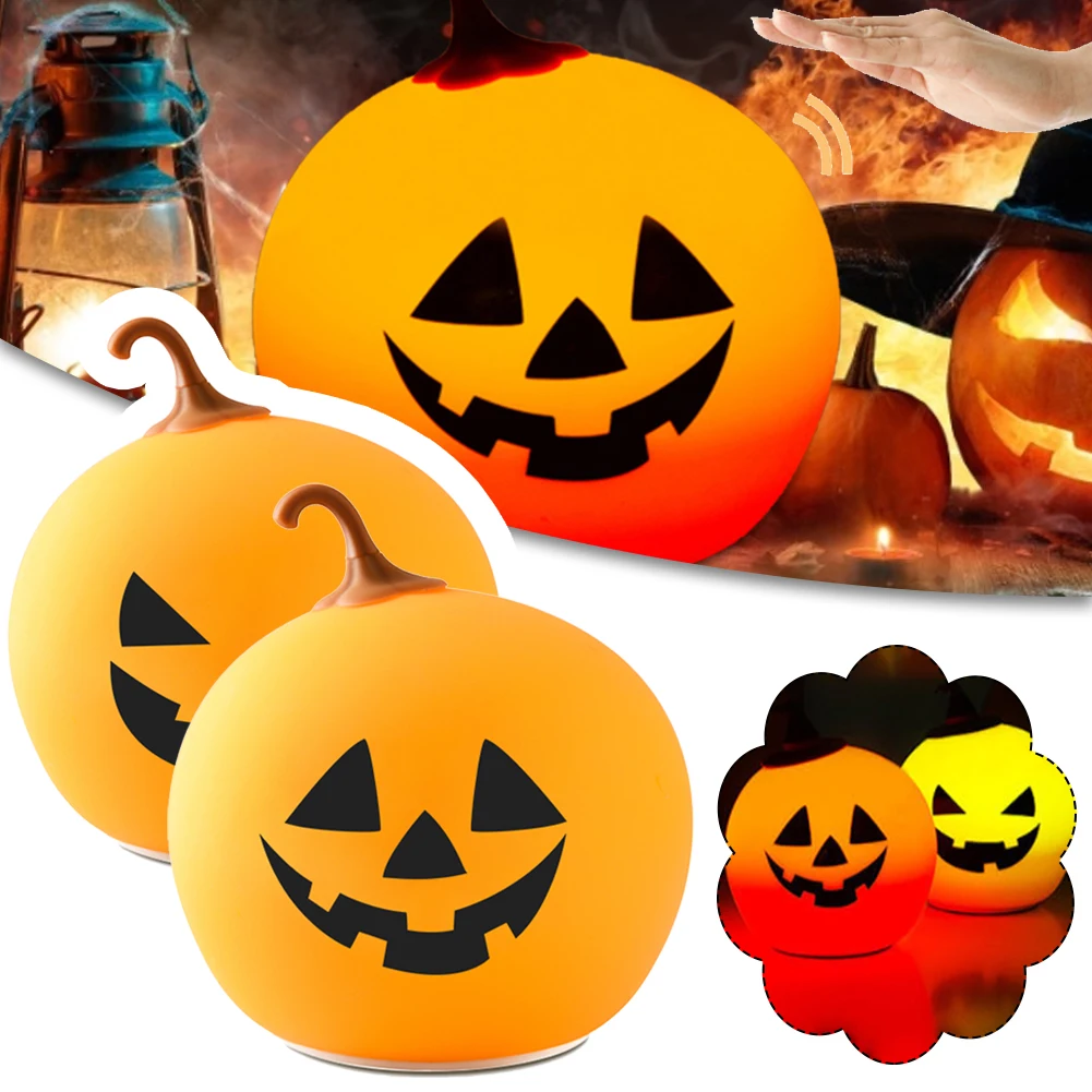 CapsA Halloween Pumpkin Light Lamp Night Light Halloween Ornaments Pendant LED Lamp Brightness Gift for Kids and Halloween Equipment for Holiday Party Atmosphere 
