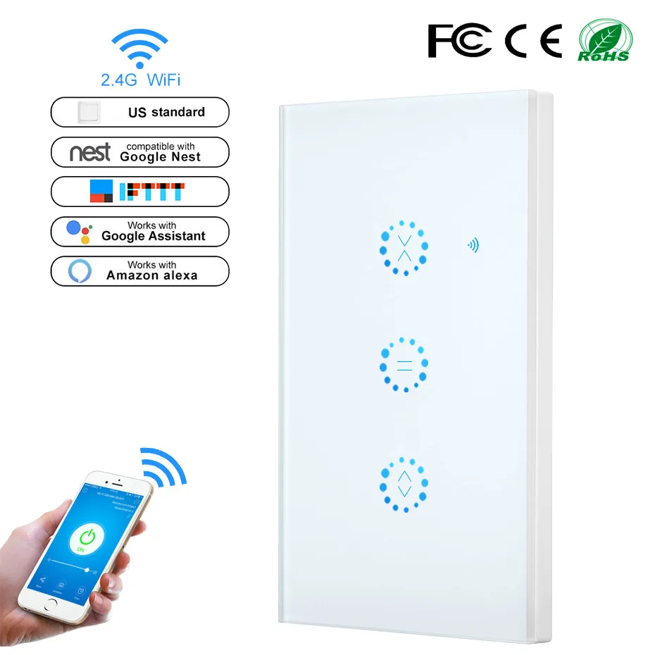 

Smart Life WiFi Curtain Switch for Electric Motorized Curtain Blind Roller Shutter Google Home Amazon Alexa Voice APP Control